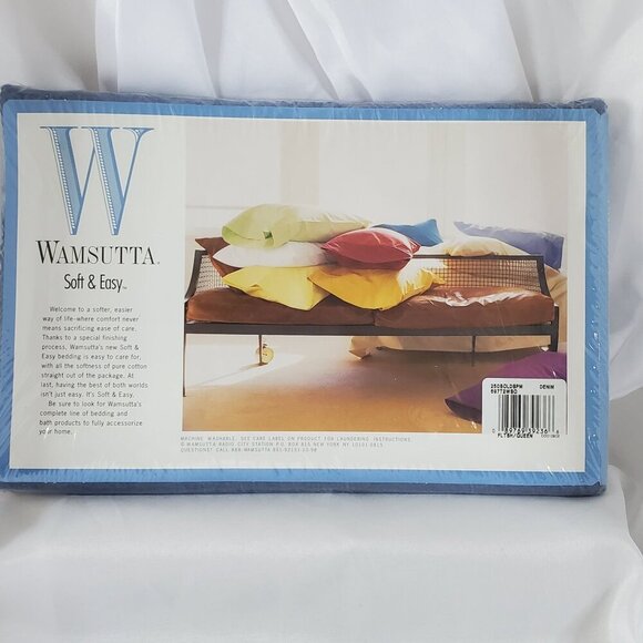 Wamsutta Queen Flat Sheet Denim Blue 250 Thread Count 50% Cotton 50% Polyester - Picture 2 of 11